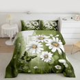 thumbnail image 2 of Homewish Modern Oil Painting Queen Comforter Set,Kawaii Daisy Butterflies Bedding Sets,Green White Bedding Comforter Set For Girl Teens,Breathable Home Decor Reversible,3 Pieces, 2 of 8