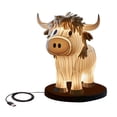 thumbnail image 2 of Joernso Vintage Cow Table Lamp USB Operated Living Room Bedroom Nightstand Bedside Yak Animal Night Light Desk Decoration Birthday Gift, 2 of 7