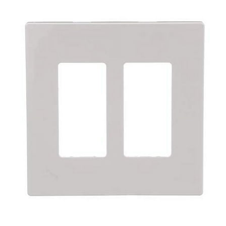 EATON PJS262W Arrow Hart Pjs262 Decorative Screw Less Wall Plate, 2 Gang, 4-1/2 in L X 4.56 in W X 0.08 in T, White