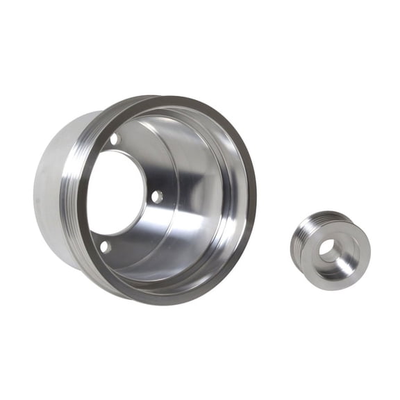 BBK 94-98 Mustang 3.8 V6 Underdrive Pulley Kit - Lightweight CNC Billet Aluminum (2pc) Fits select: 1994-1998 FORD MUSTANG