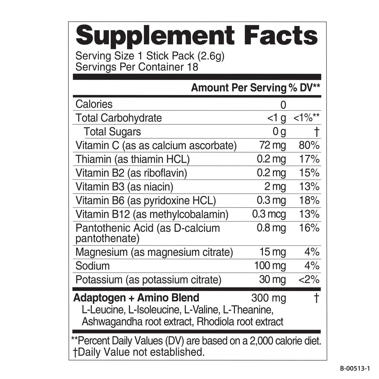 Fasting 16:8 Intermittent Fasting Drink Mix, 0 Sugar, 0 Calories, Fruit Punch, 18 Stick Packs