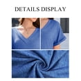 thumbnail image 4 of Fancyglim Dress for Women Summer V Neck Short Sleeve Casual T-shirt Mini Dresses Blue 2XL, 4 of 6