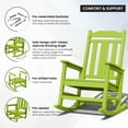 thumbnail image 5 of JUSTLET 2pc Outdoor Chair, HDPE Plastic Patio Rocking Adirondack Chairs,Apple Green, 5 of 8