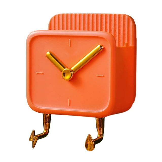 Clearance! Hook Rack Wall Mounted Coat Rack Wall Mount Room Clock Rack Wall Mounted Clock Rack Orange