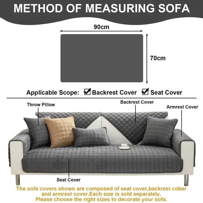 SHANNA Sofa Covers Soft Corduroy Sectional Couch Covers Nonslip Sofa Slipcover for Dogs Cats Pet Loveseat Recliner Leather L Shaped Sofa, Armrest Backrest Cover