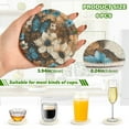 thumbnail image 3 of Qxltty Stunning Floral Drink Coasters with Holder 6pcs Handmade Woven Simple Vintage Saucer Set, 3 of 7