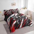 thumbnail image 2 of Manfei Speed Motocross 7-Piece Twin Bedding，Speed Games Bedding Comforter Set，Red White,Black Reversible, 2 of 7