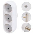 thumbnail image 4 of EeaseMX Adaptador de enchufe triple, panel resistente al calor y antillamas con enchufe europeo, color blanco, 4 of 7