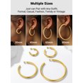 thumbnail image 5 of PROSTEEL Gold Plated Chunky Hoop Earrings For Women Lightweight Open Hoops 30mm Stainless Steel Round Earring Gift for Christmas Anniversary, 5 of 8