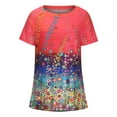thumbnail image 4 of IROINNID Tops For Women Tunic Tops Casual Printed Short Sleeve Round Neck Pullover Blouse, 4 of 6