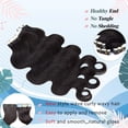 thumbnail image 3 of MY-LADY 20PCS Wavy Curly Tape in 100% Real Human Hair Extensions Hairpiece Skin Weft Full Head 14inch #1B Natural Black, 3 of 9