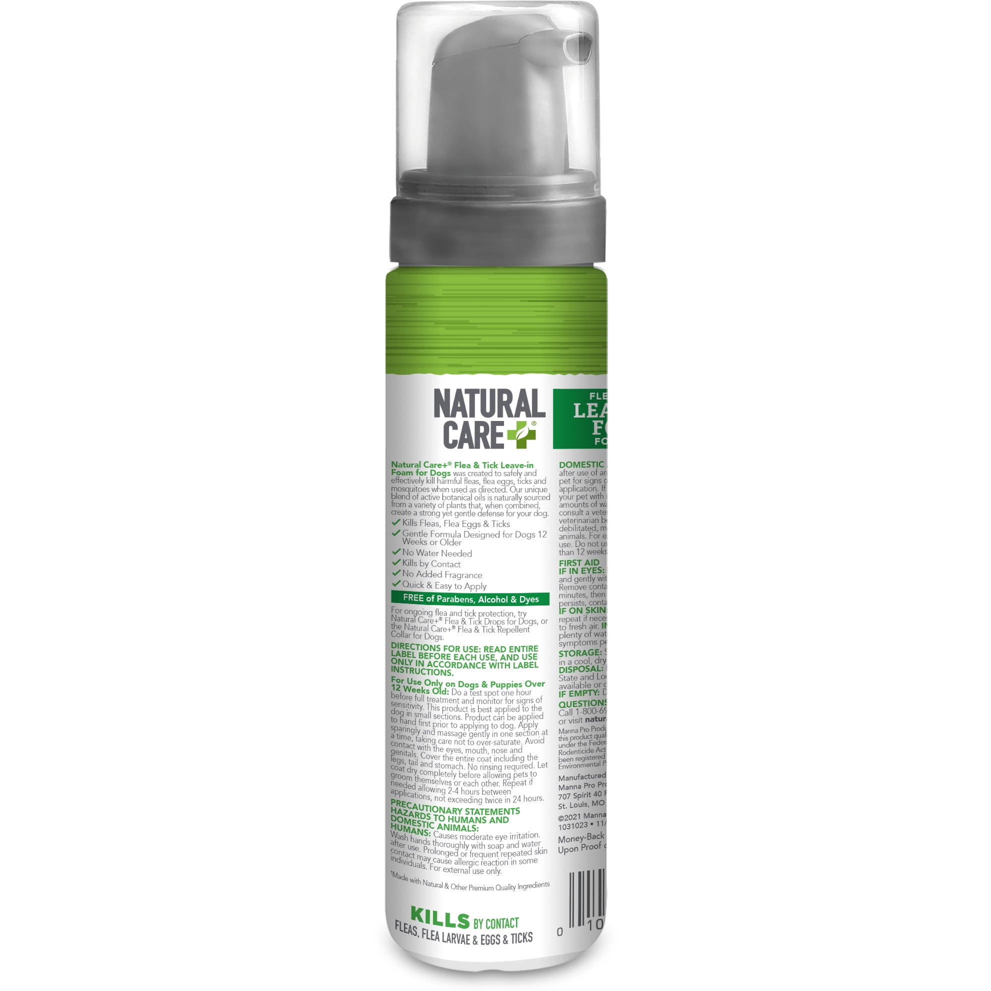 Natural Care Flea Tick Leave In Foam for Dogs 8 Ounces