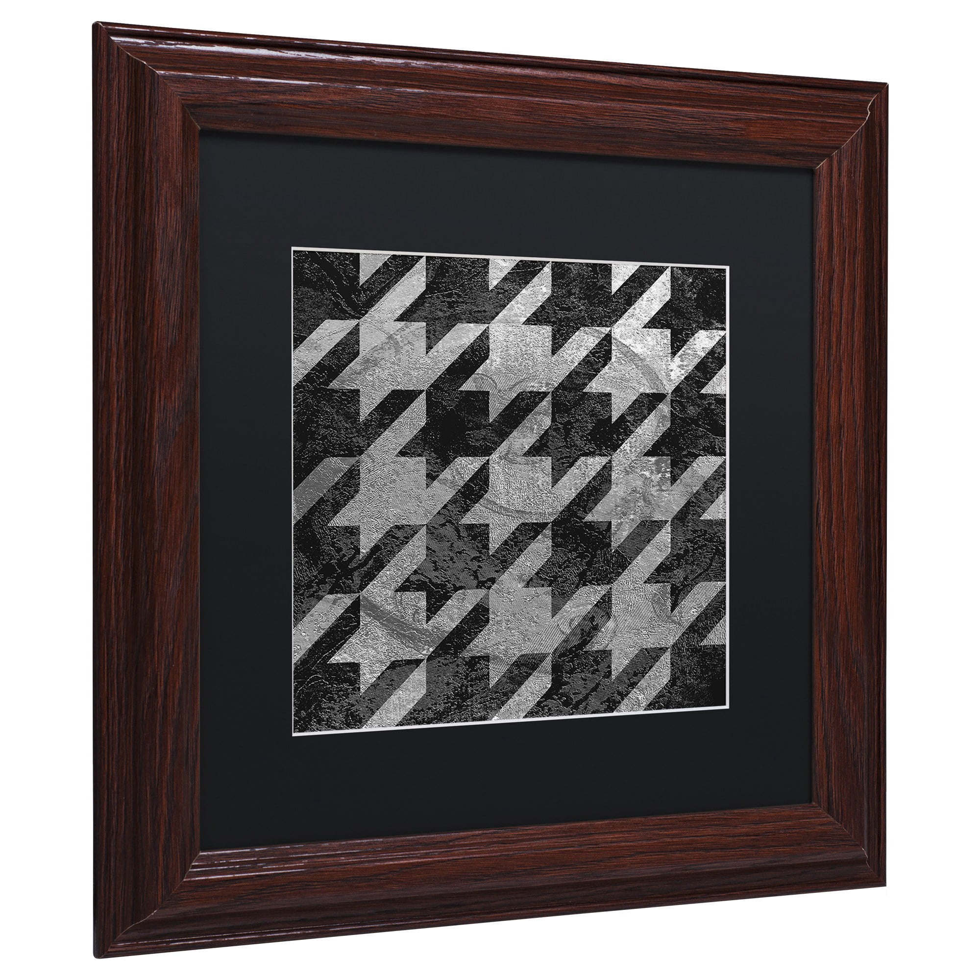 Trademark Fine Art "Houndstooth VI" Canvas Art by Color Bakery Black Matte, Wood Frame
