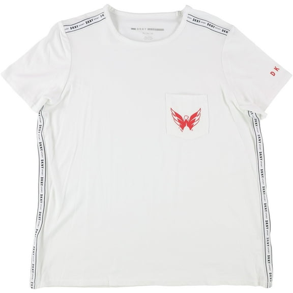 DKNY Womens Washington Capitals Graphic T-Shirt, White, Large