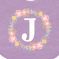 thumbnail image 4 of Inktastic Monogram Letter J Floral Rose Wreath Girls Baby Bib, 4 of 4