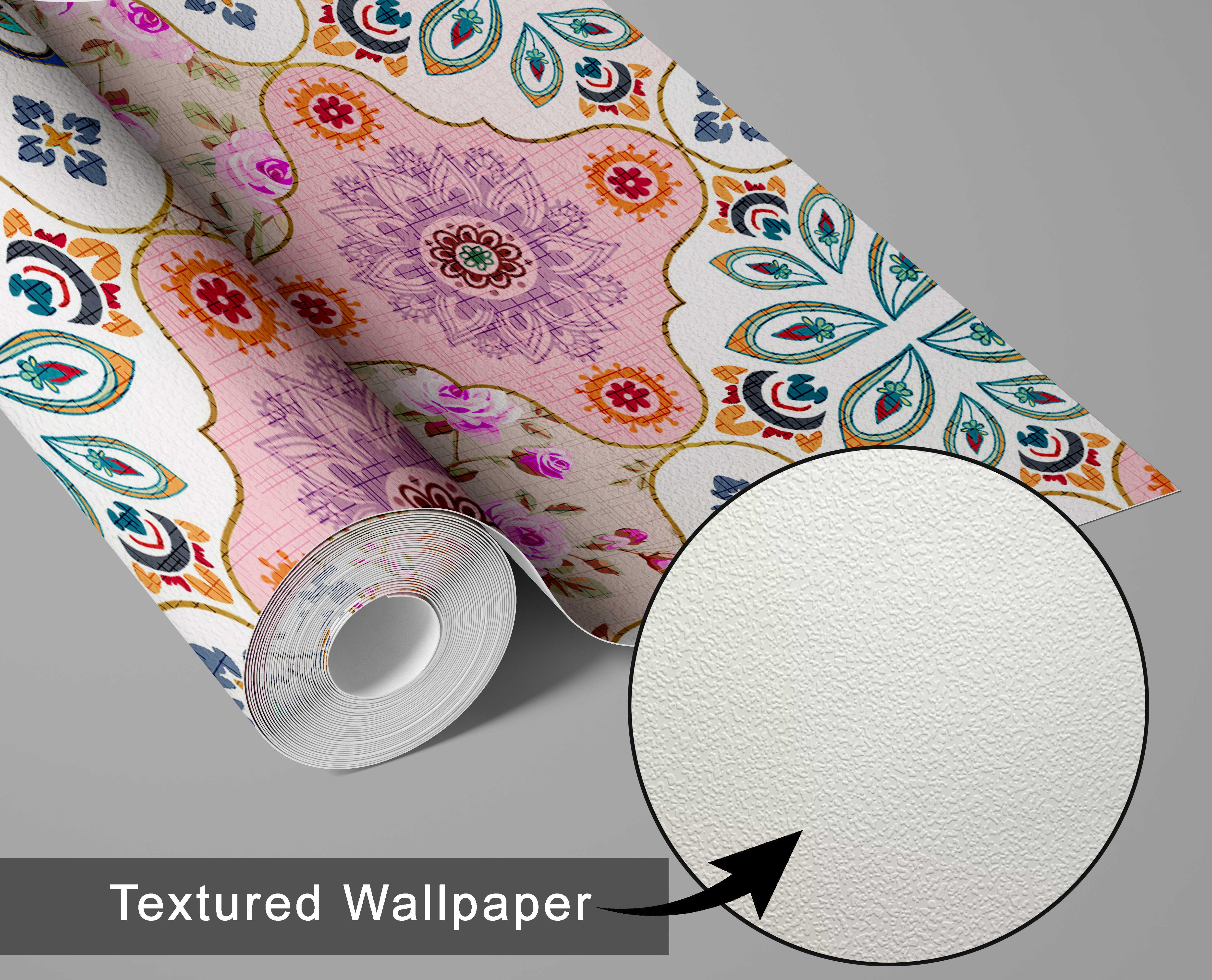 S4sassy Self Adhesive Wallpaper, Geometric Wallpaper, Pink Removable DIY Tile Pattern Wall Covering, Textured Peel and Stick Contact Paper for Entryway Accent Walls, Kitchen Backsplash (25"x60")