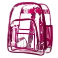 thumbnail image 3 of Heavy Duty Clear Backpack Durable See Through Student Transparent School Bookbag Deluxe High Quality Travel Daypack Hot Pink, 3 of 7
