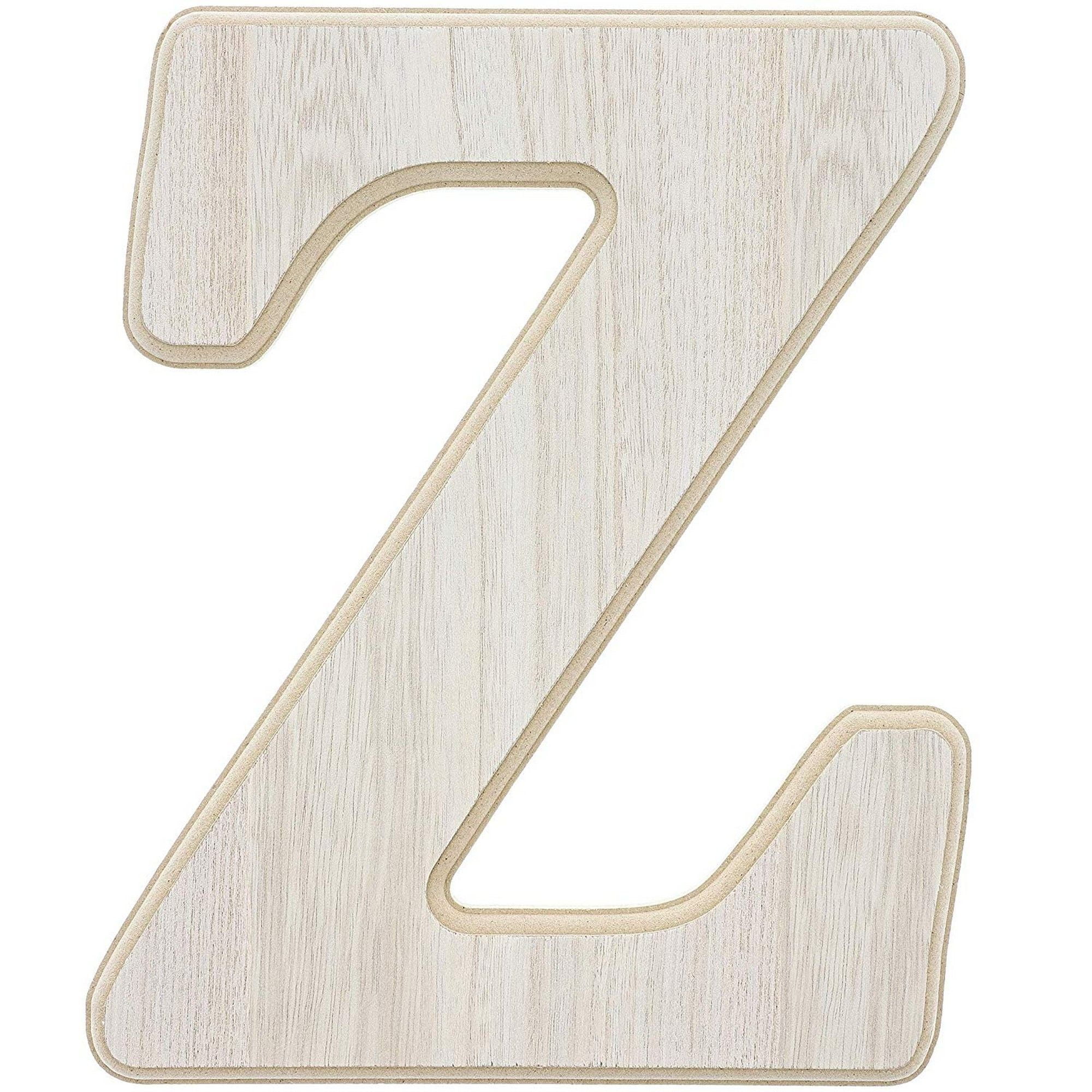 Unfinished Wood Letter Z Cutout for DIY Painting, Crafts, and Wall