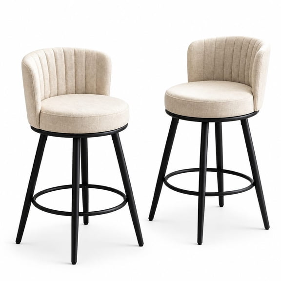 2-Piece Swivel Bar Stools, 28 Inch Seat Height, Modern Style