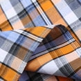 thumbnail image 4 of Bienzoe Boy's Cotton Plaid Roll Up Sleeve Casual Shirts Orange/Navy 5/6, 4 of 9