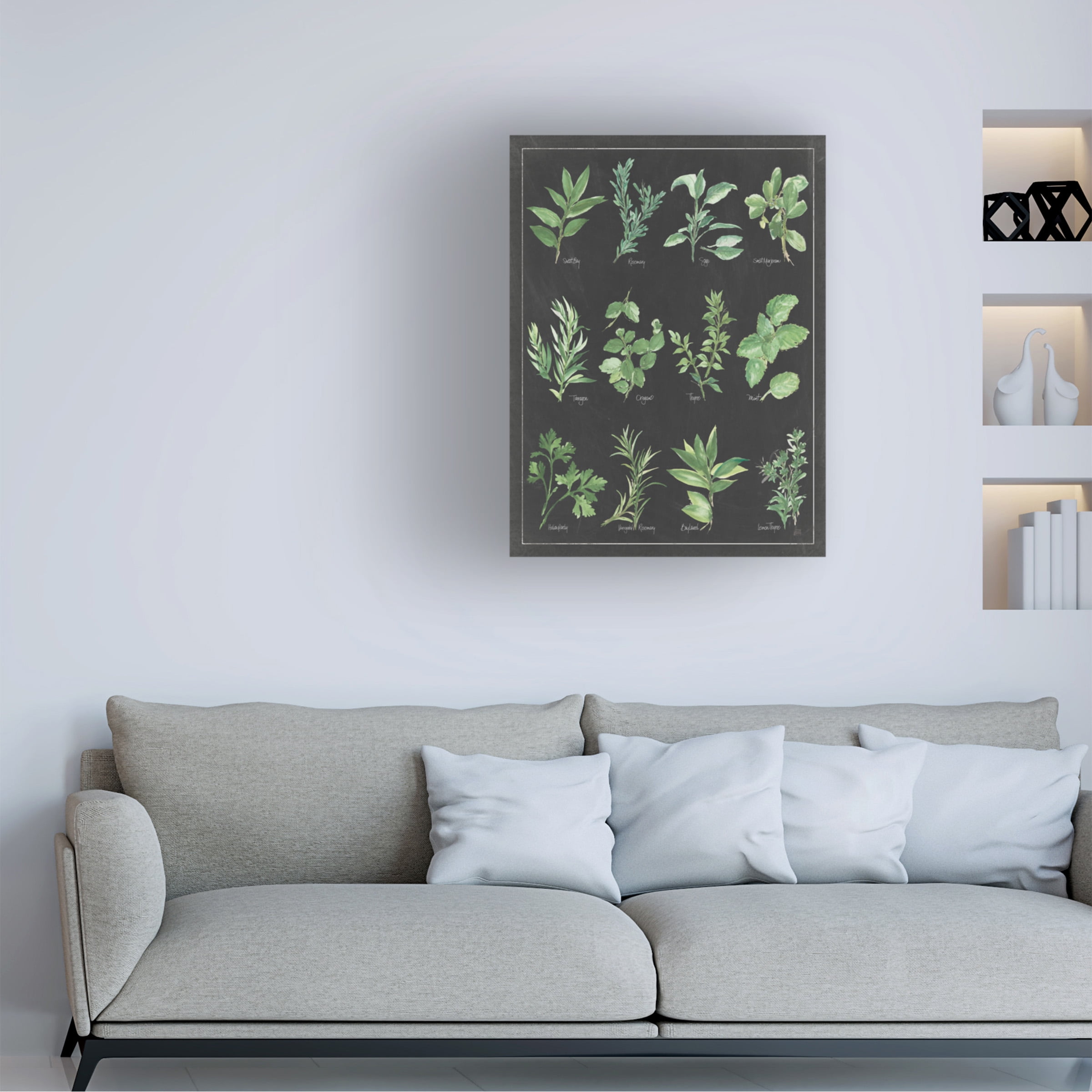 Trademark Fine Art 'Herb Chart on Black White Border' Canvas Art by Chris Paschke