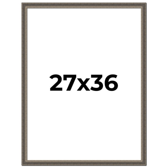 27x36 Frame Silver Real Wood Picture Frame Width 1.25 Inches | Interior Frame Depth 0.5 Inches |