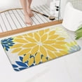 thumbnail image 4 of Yellow Floral and Petal Pattern Bathroom Rugs Mat,Non Slip Microfiber Bathroom Rug,Rubber Backing,Soft Bathroom Mats for Bathroom Floor,Tub and Shower,17x30in(43x75cm), 4 of 5