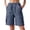 Navy, variant on Women's Cargo Shorts Cotton Linen Slit Pocket Loose Fashion Casual Linen Shorts for Women Black L