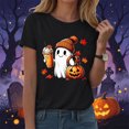 thumbnail image 6 of TOWED22 Halloween Shirt for Women Funny Ghost Costume Tshirts Halloween Short Sleeve Graphic Tee Tops(Black,3XL), 6 of 6