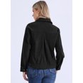 thumbnail image 3 of DARING DIVA Women's Corduroy Long Sleeve Button Down Shacket Jacket S Black, 3 of 6