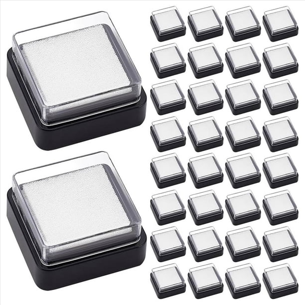 60 Almohadillas de Tinta Vacías en , Sin Tinta, Miniesponja para Dactilares, Almohadilla para Sello de Tinta, Almohadillas Sin Tinta de Espuma de Secado Rápido Negro