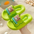 thumbnail image 2 of Wxirdiow Toddler Girl Bathroom Shoes Kids Slides Boys Girls Slide Sandals Toddler Beach Pool Bathroom Non Slip Open Toe Slippers Green Size,2, 2 of 4