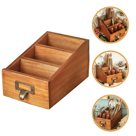 TOYMYTOY  Sturdy Multi-Grid Organizer for Office and Home Use in Brown