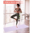 thumbnail image 2 of Purple White Stripe Yoga Towel for Hot Yoga Non Slip, Modern Minimalist Geometric Striped Yoga Mat Towel Absorbent Yoga Sweat Towels Microfiber Hot Yoga Blanket for Bikram Pilates 26"x70", 2 of 7
