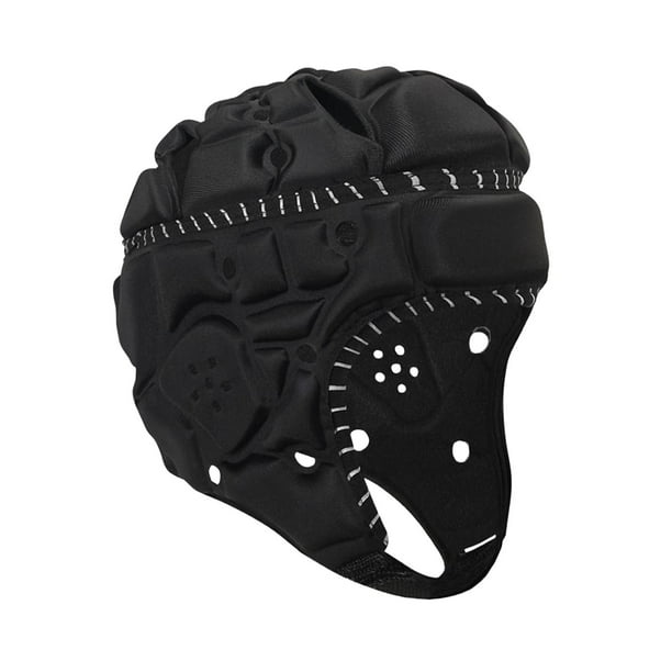 Casco de rugby para niños, casco Scrum con acolchado suave, protección para la cabeza negro
