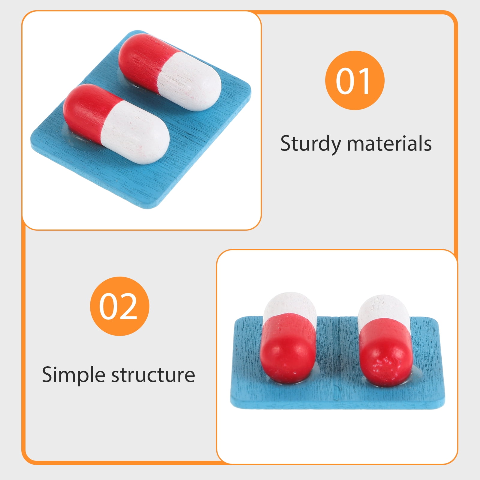 10 Capsules De Médicament Jouet En Bois BESTonZON – 3,5 Cm, Pour Jeu De Docteur, Accessoire Réaliste Et Sûr