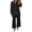 Black, variant on 2 Piece Sets for Women Linen Button Down Shirt Wide Leg Pant 2-Piece Business Casual Co-ord Set,Sizes S-2XL