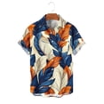 thumbnail image 6 of DJDLJWCJ Mens Short Sleeve T Shirts, polo T Shirts Hawaiian Button Down Shirts Summer Beach Shirts Orange XL, 6 of 6