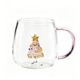 thumbnail image 2 of Glass Christmas Tree Mug, Transparent 3D Design Beverage Cup, Holiday Gift Cup, 2 of 7