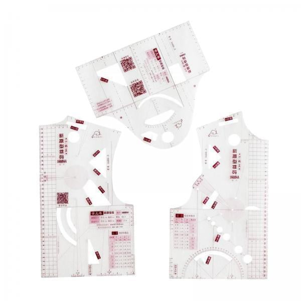 Regla de diseño de ropa,Regla de plantilla de diseño de ropa 1:5,dibujo,1:3 Plantilla de dibujo de costura de acolchado DIY a medidaRegla de medición herramienta artesanal