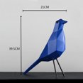 thumbnail image 2 of Diseño Geométrico Resina Azul Origami Adornos De Aves Decoración De Escritorio De Oficina Talla L Sunnimix Estatua de resina, 2 of 8