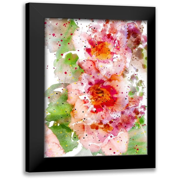 Young, Chamira 12x14 Black Modern Framed Museum Art Print Titled - Floral in Bloom IV