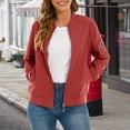 thumbnail image 2 of Duoif Womens Jacket, Women's Jacket Casual Coat Zip up Outerwear Windbreaker with Pockets Jackets for Women Brick Red M, 2 of 9