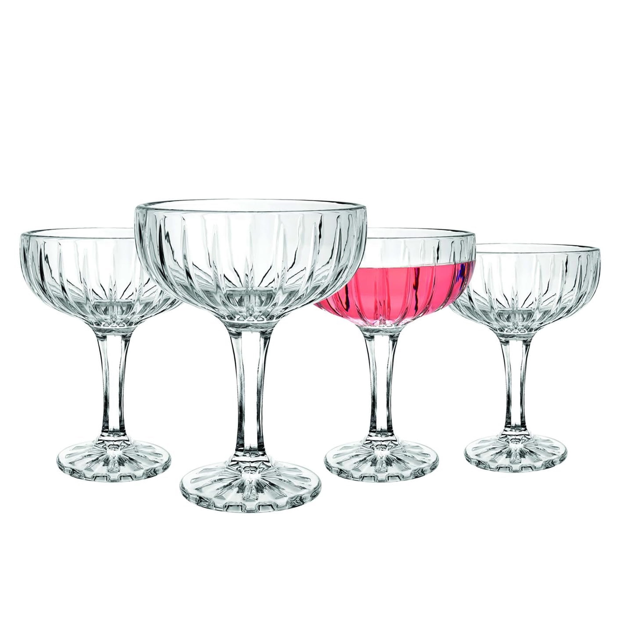 Godinger Wine Glasses, Martini Glasses, Coupe Glasses, Stem Glasses - 8oz - Stemware for Champagne and Cocktails, Set of 4