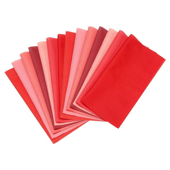 Uxcell 14Pcs 10" x 10" Solid Color Cotton Fabric Bundles Precut Fabric Square, Red