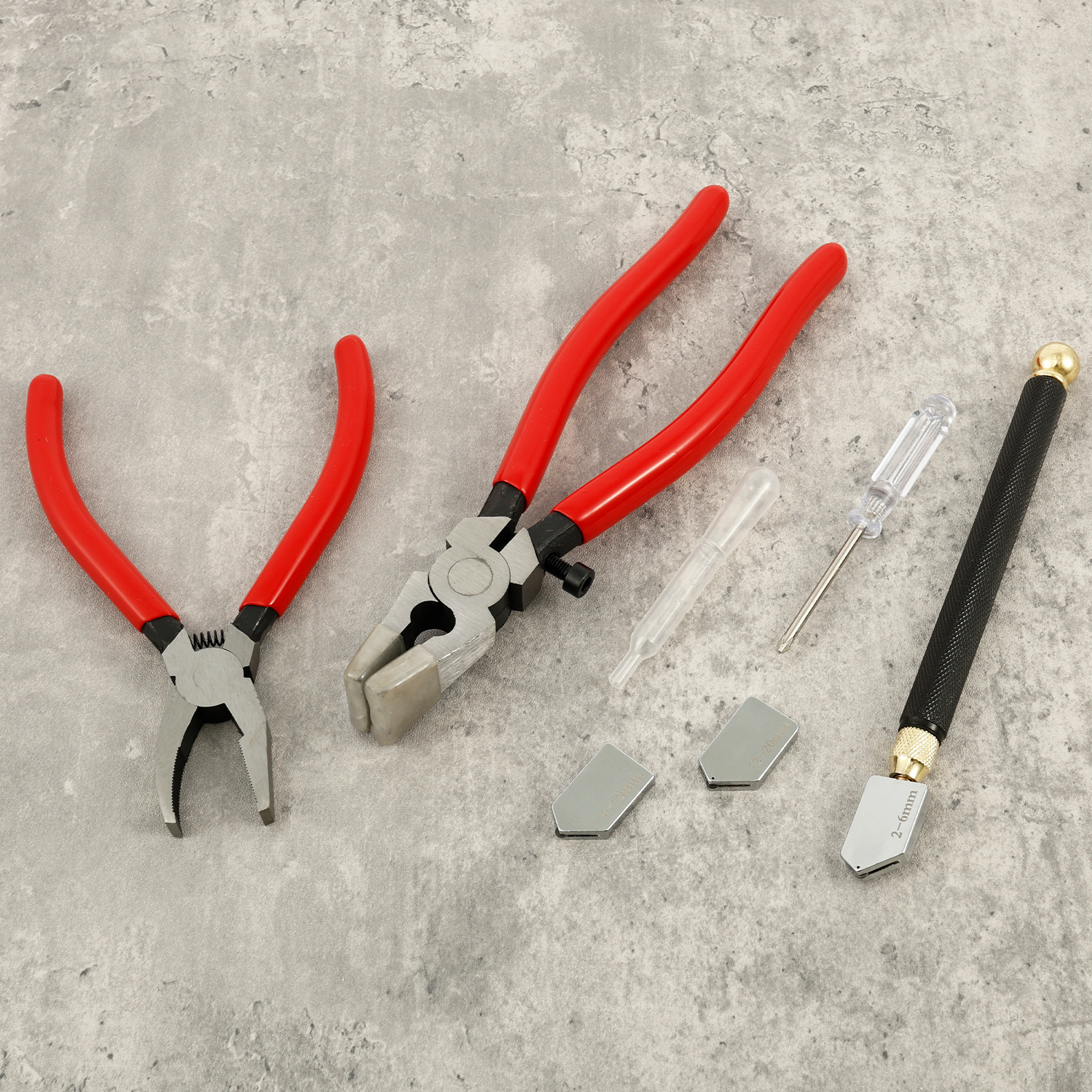 Ikoopy Glass Cutting Kit Practical Glass Cutter Tool Kit with Running Pliers Breaking Pliers Oil Dripper Tool Bag for Tile Mirror Stone DIY Project