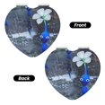 thumbnail image 2 of Qekee Pikmin Print Compact Makeup Mirror Folding Mini Pocket Mirror Portable Hand Mirror Double-Sided 2 x 1x Magnification for Woman Girls-Heart Shape, 2 of 9