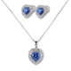 thumbnail image 1 of Set de Joyería para Mujer Plata .925 con Zirconia Cúbica,  LuckyLy Juego de Collar y Aretes de Corazón Brillante – Regalos para Mujer San Valentín y Regalos para Mamá Navidad, Modelo Zaria azul, 1 of 6