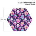 thumbnail image 2 of Picia Skull mushroom colorful cute Printed Leather Coasters for Drinks, 4" Drink Coasters Set of 4 for Tabletop Protection, Handmade Luxurious Home Décor and Housewarming Gift -Hexagon, 2 of 6