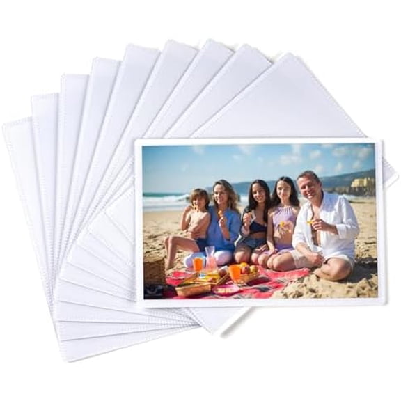 10 PCS Adhesive Picture Pockets- Removable Pic Sleeves for Glass Windows - 4 x 6 Inch Sticky Photo Pocket with Air Release Channels for Wall,2 Sides Clear Glass Door Alert Sign Holder$$Other